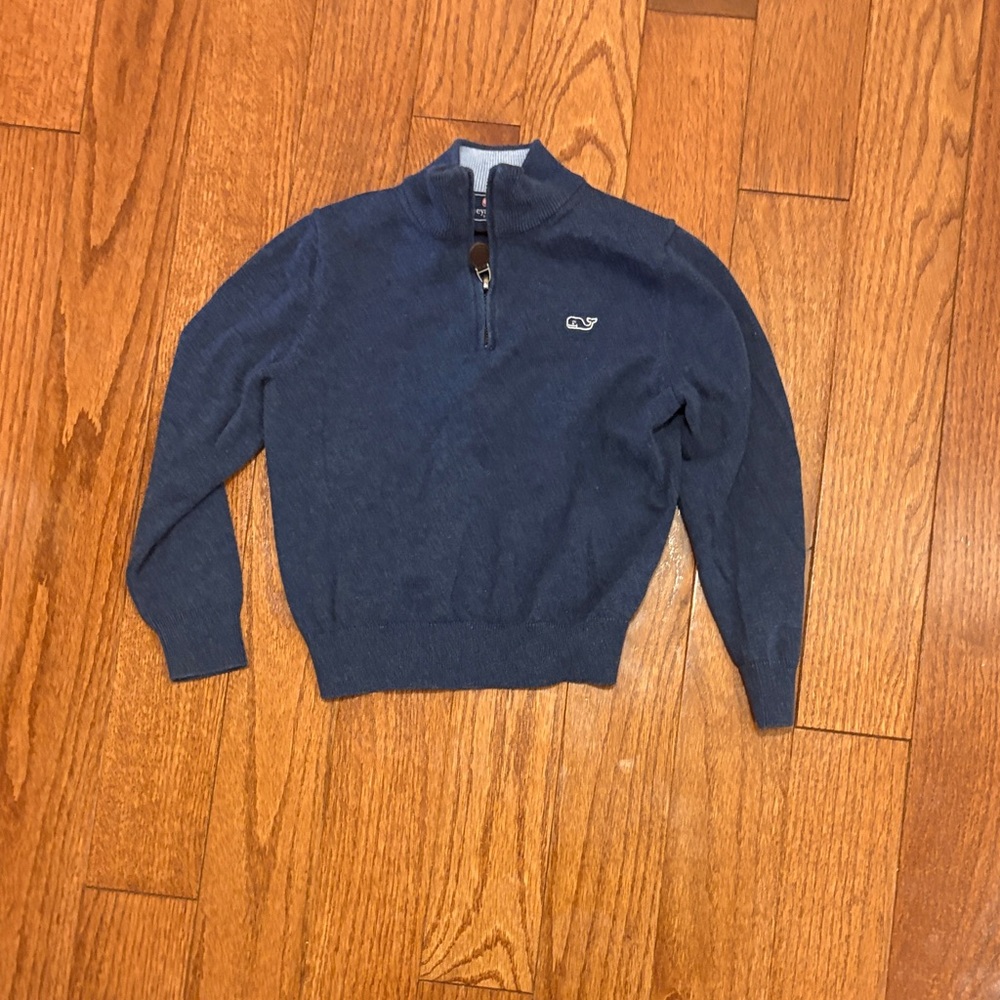 Boy’s Blue Quarter-Zip Sweater - Vineyard Vines - Sz 5